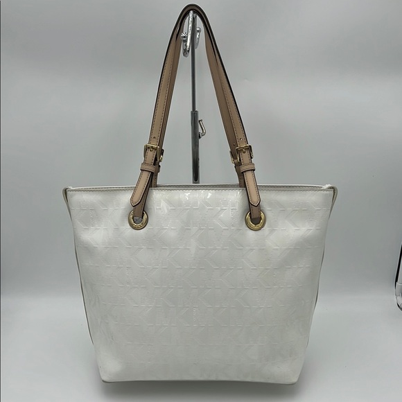 Michael Kors Handbags - Michael Kors White and Tan Classic Tote